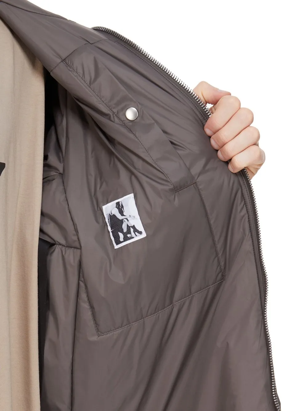 Drkshdw Concordians Sealed Windbreaker Coat In Bronze Recycled Nylon.