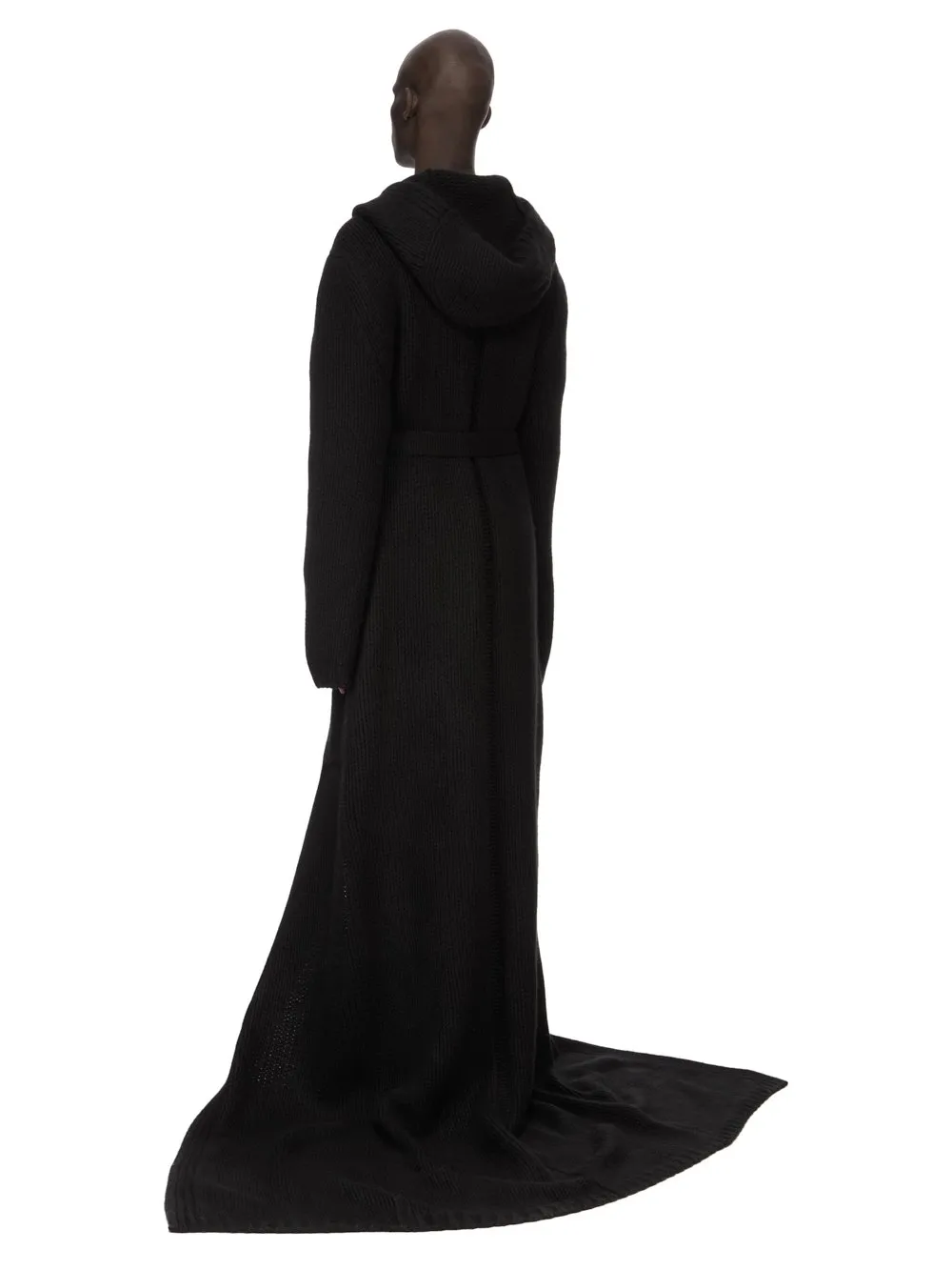 Rick Owens Temple Totalkoster Sl Hooded Knit In Black Lightweight Cashmere Knit