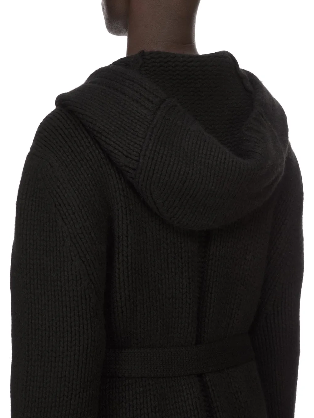 Rick Owens Temple Totalkoster Sl Hooded Knit In Black Lightweight Cashmere Knit