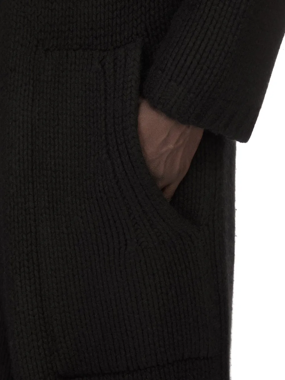 Rick Owens Temple Totalkoster Sl Hooded Knit In Black Lightweight Cashmere Knit