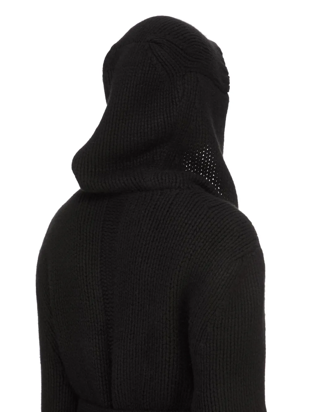 Rick Owens Temple Totalkoster Sl Hooded Knit In Black Lightweight Cashmere Knit