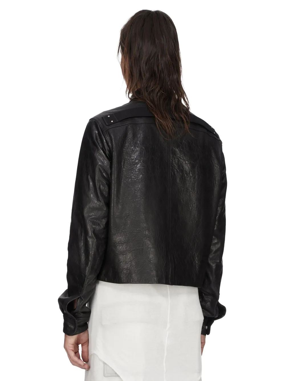 Rick Owens Temple Tour Alice Shirt In Black Tumbled Lamb
