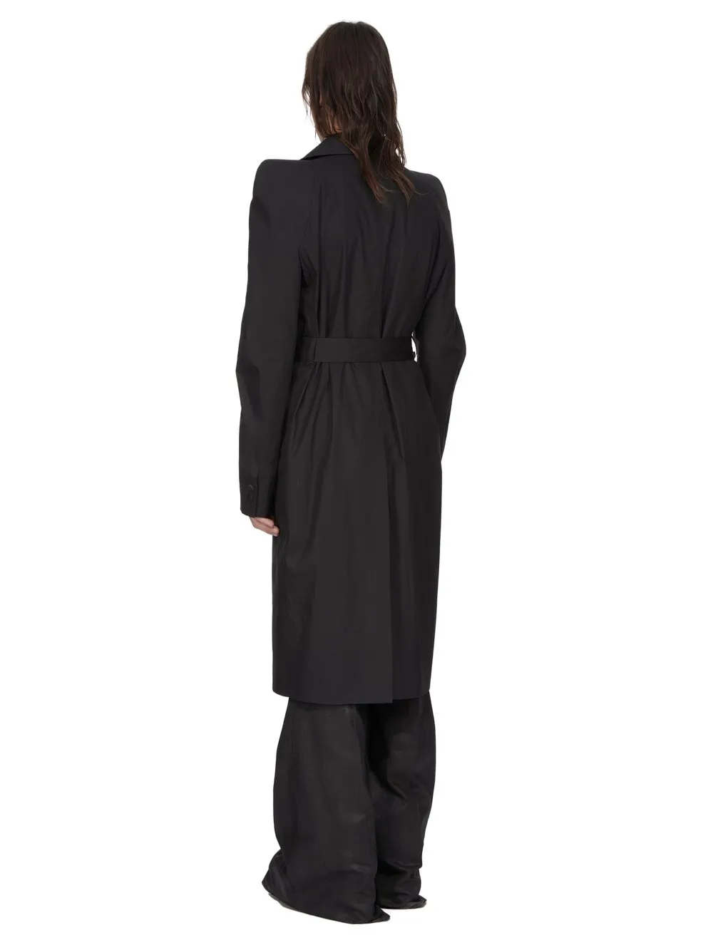 Rick Owens Temple Temple Trench In Black Heavy Poplin