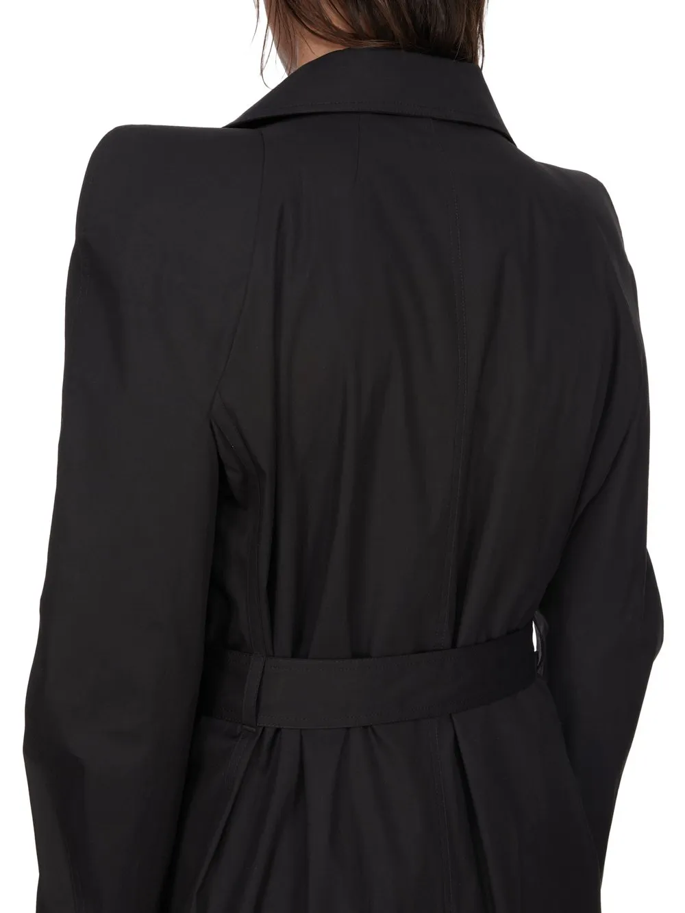 Rick Owens Temple Temple Trench In Black Heavy Poplin