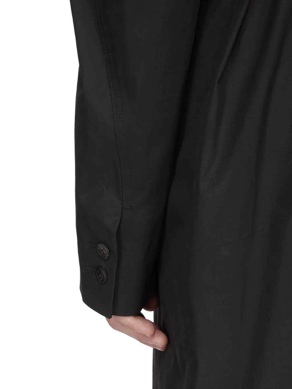 Rick Owens Temple Temple Trench In Black Heavy Poplin