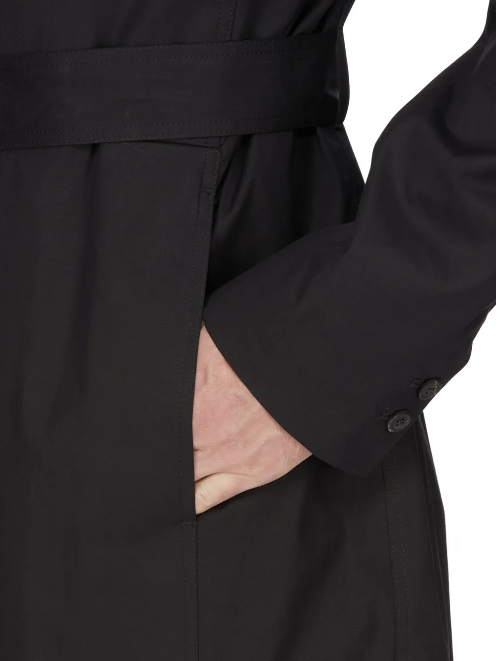 Rick Owens Temple Temple Trench In Black Heavy Poplin