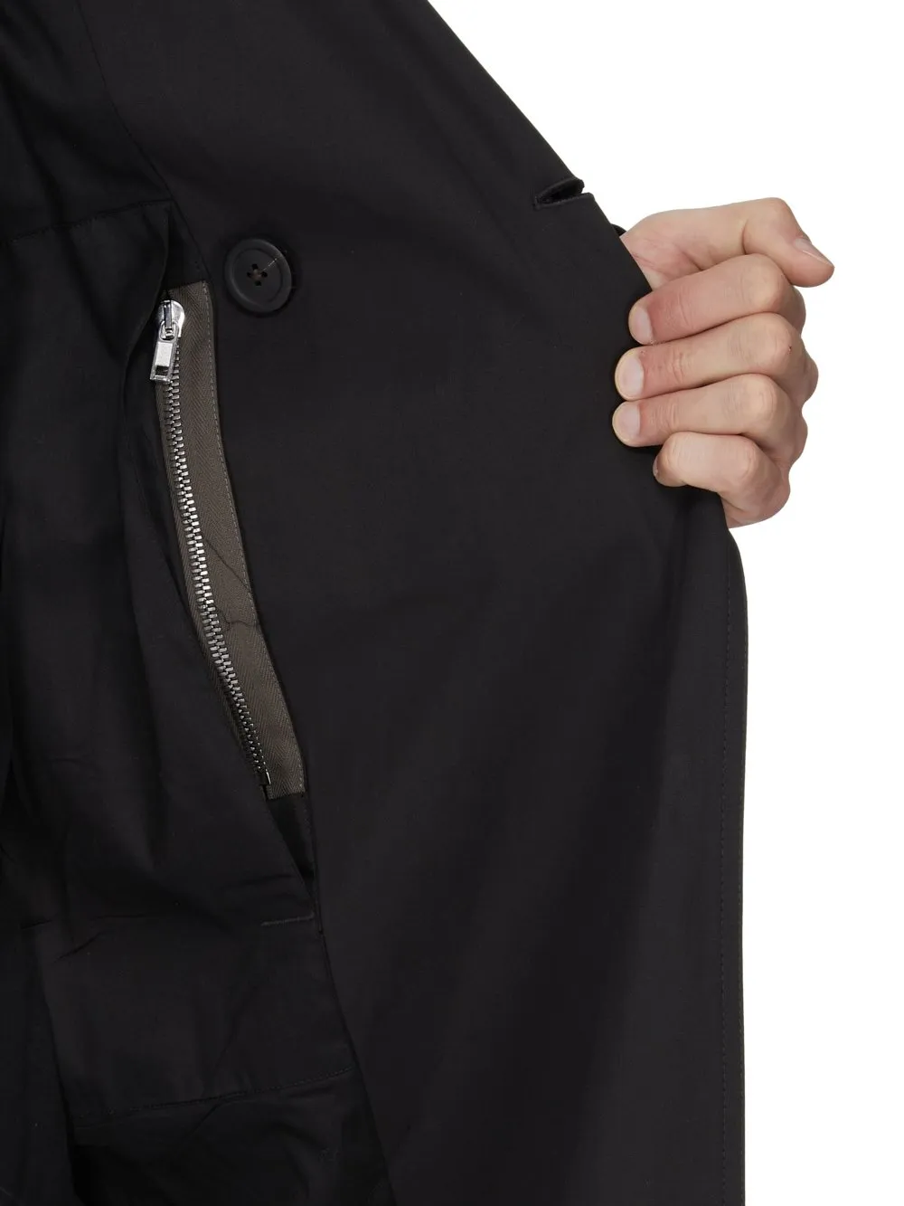 Rick Owens Temple Temple Trench In Black Heavy Poplin