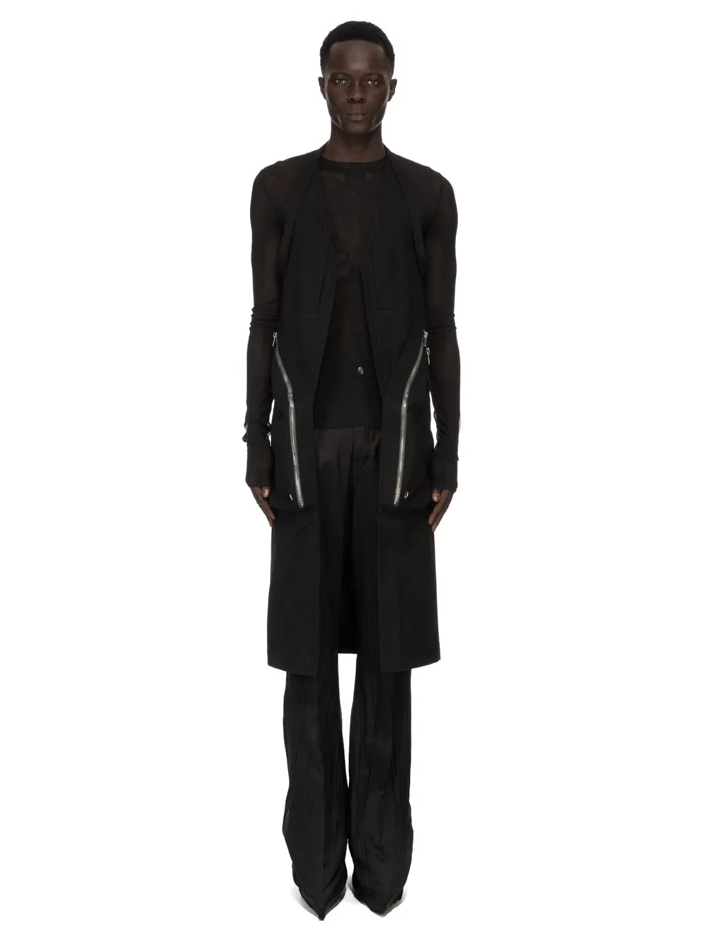 Rick Owens Temple Fringed Shorts In Black Veg Nappa Lamb