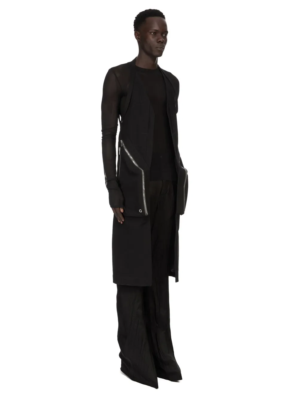 Rick Owens Temple Fringed Shorts In Black Veg Nappa Lamb