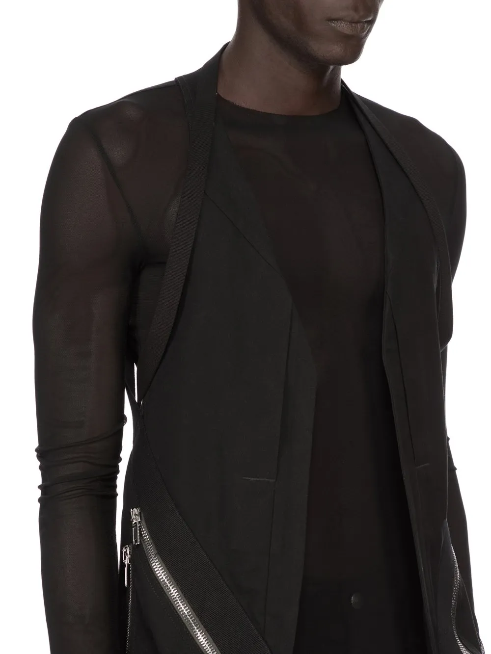 Rick Owens Temple Fringed Shorts In Black Veg Nappa Lamb