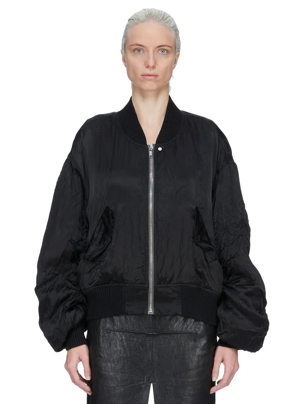 Rick Owens Temple Secchia Flight In Black Cupro Satin