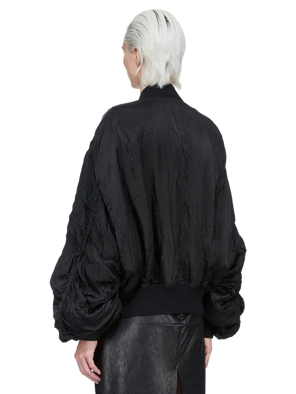Rick Owens Temple Secchia Flight In Black Cupro Satin