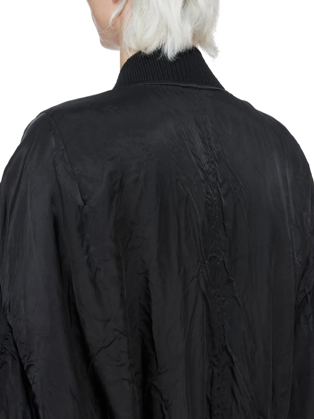 Rick Owens Temple Secchia Flight In Black Cupro Satin
