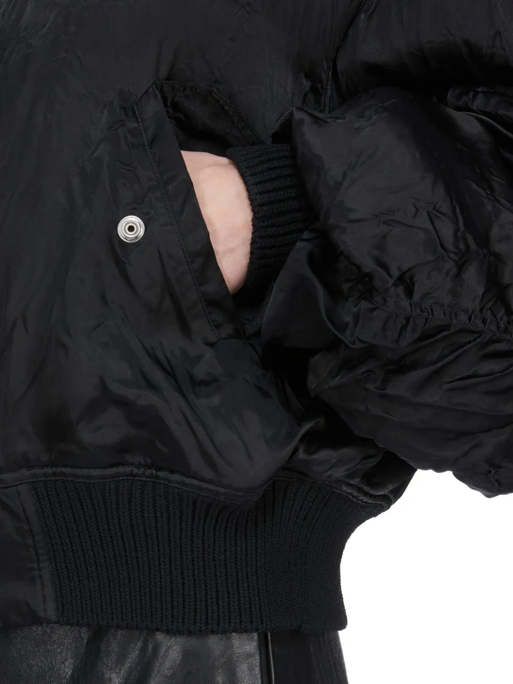 Rick Owens Temple Secchia Flight In Black Cupro Satin