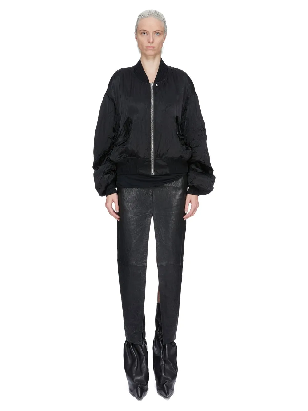 Rick Owens Temple Secchia Flight In Black Cupro Satin
