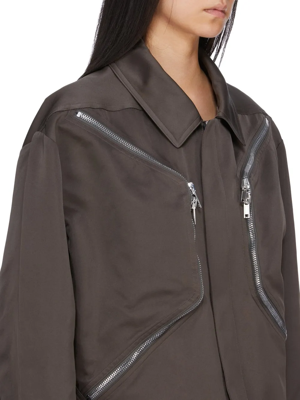 Rick Owens Temple Heizer Mac Jkt In Dark Dust Tech Duchesse