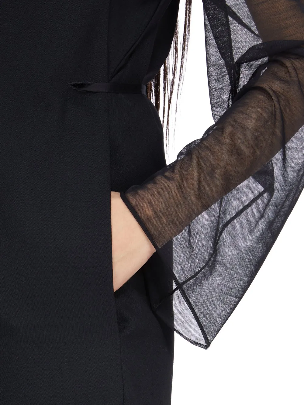 Rick Owens Temple Cyclops Coat In Black Twisted Wool And Wool Jersey