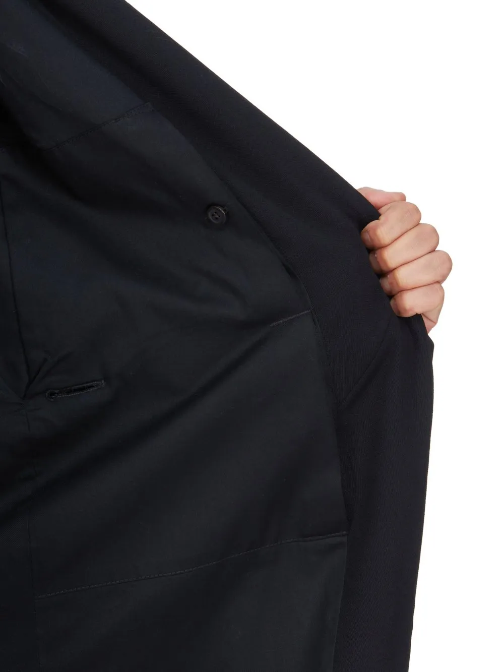 Rick Owens Temple Cyclops Coat In Black Twisted Wool And Wool Jersey