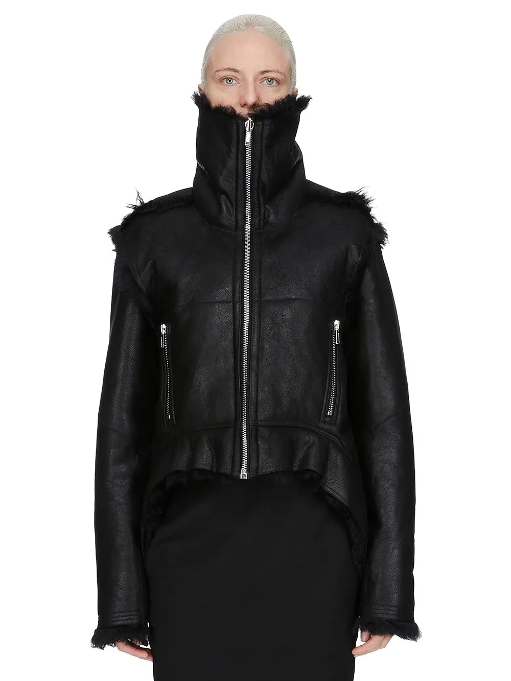 Rick Owens Concordians Exploder Jkt In Black Toscana Shearling