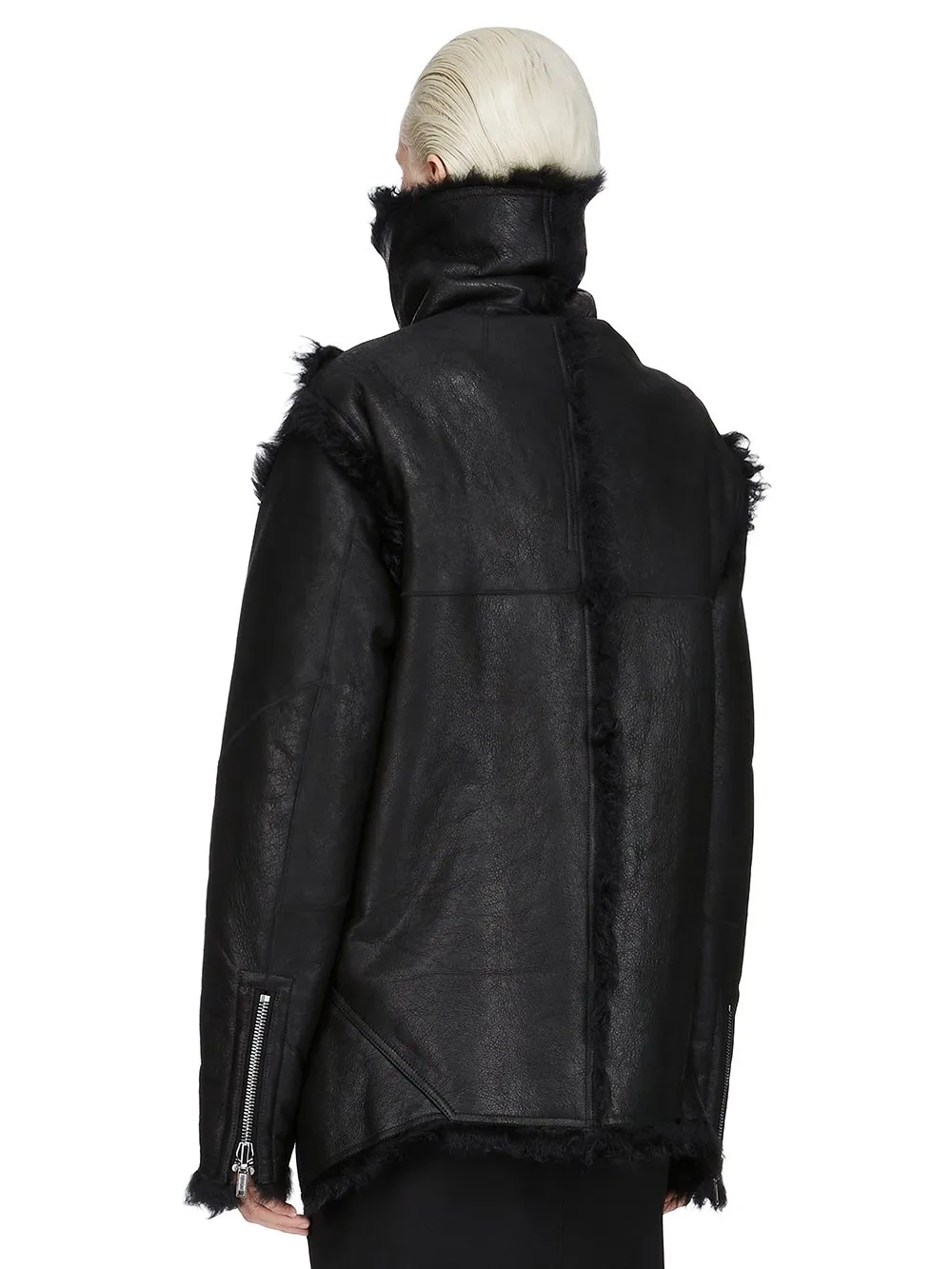 Rick Owens Concordians Exploder Jkt In Black Toscana Shearling