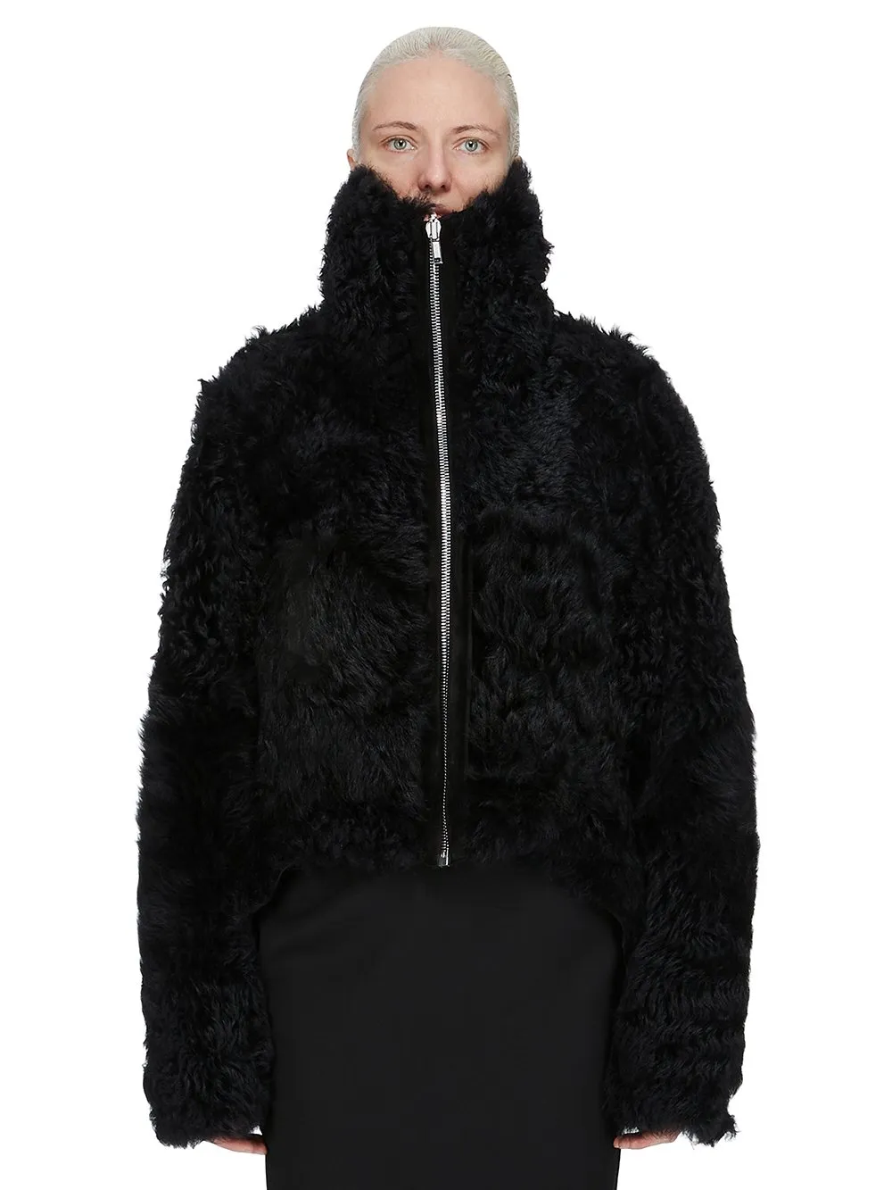 Rick Owens Concordians Exploder Jkt In Black Toscana Shearling