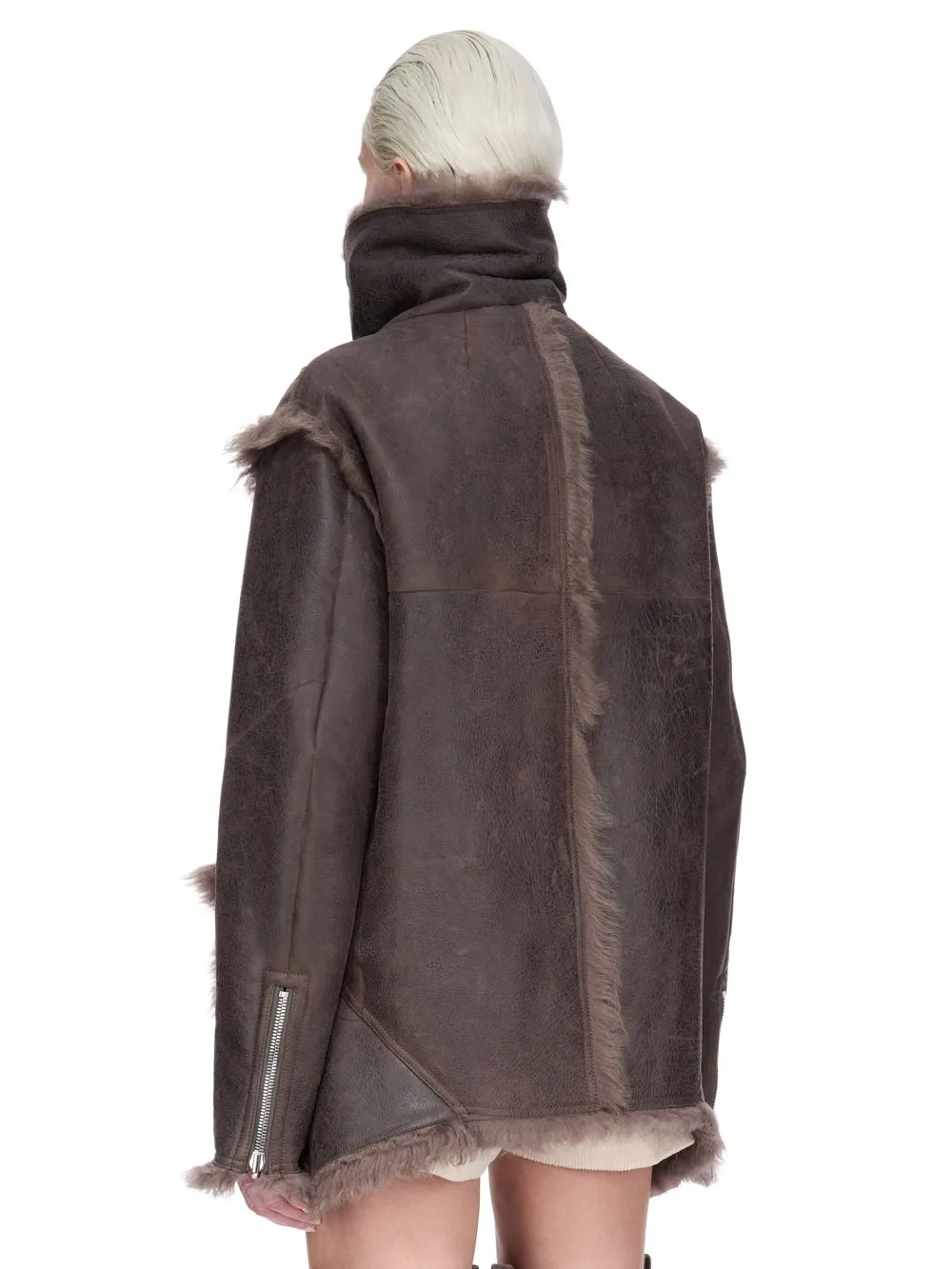 Rick Owens Concordians Exploder Jkt In Darkdust Toscana Shearling