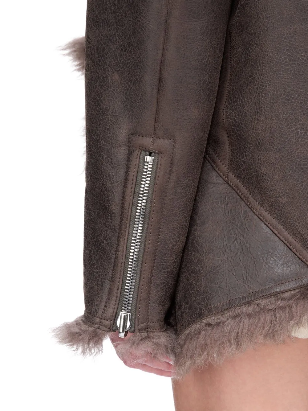 Rick Owens Concordians Exploder Jkt In Darkdust Toscana Shearling