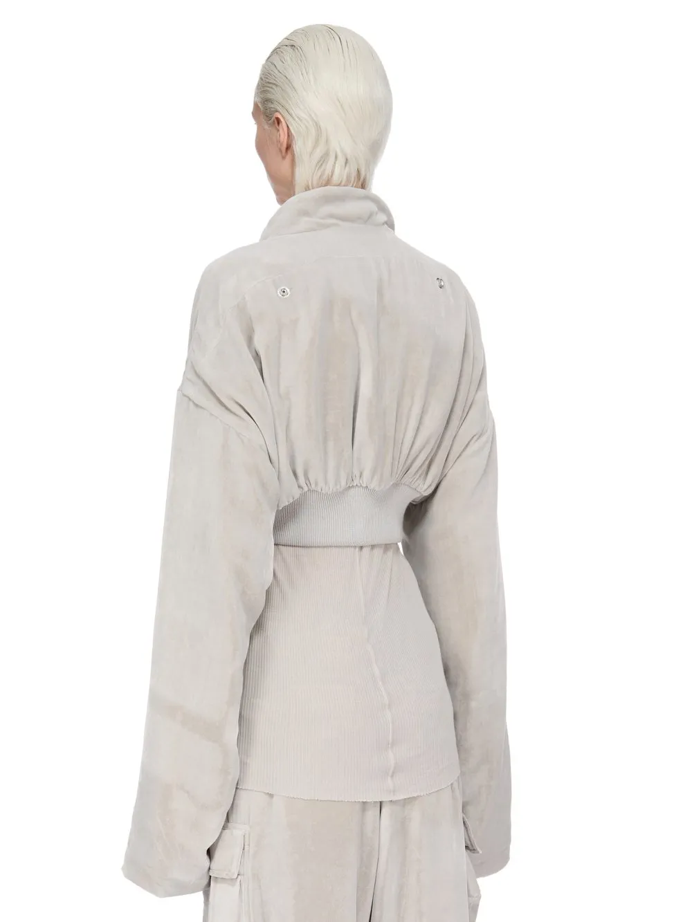 Rick Owens Concordians Hollywood Cropped Flight In Pearl Velvet