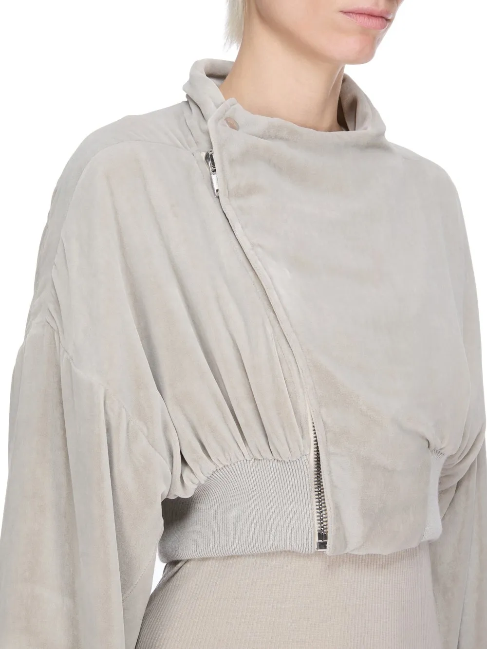 Rick Owens Concordians Hollywood Cropped Flight In Pearl Velvet