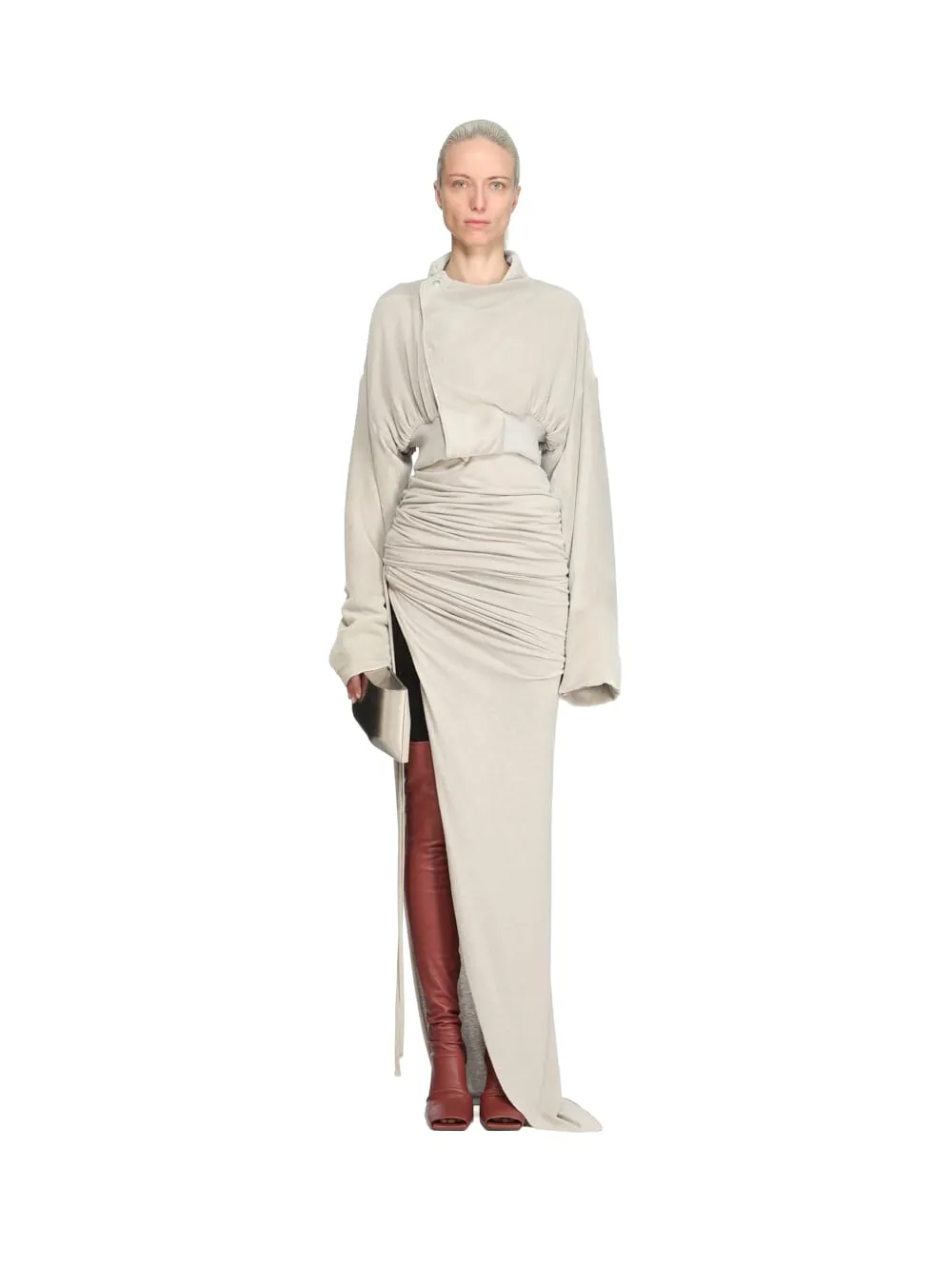 Rick Owens Concordians Hollywood Cropped Flight In Pearl Velvet