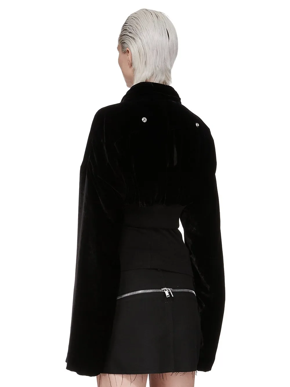 Rick Owens Concordians Hollywood Cropped Flight In Black Velvet