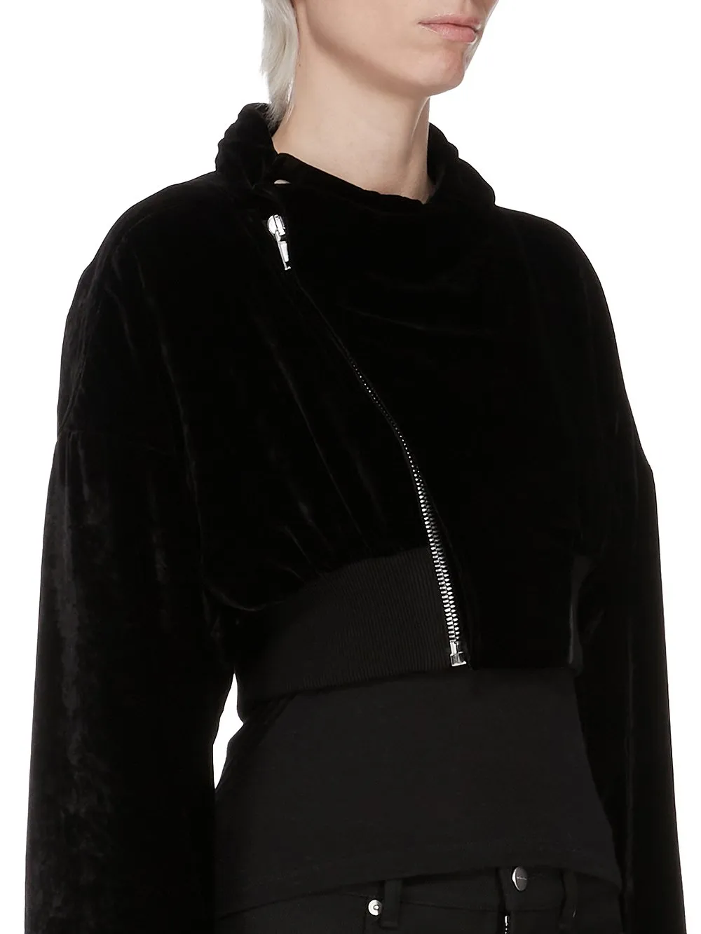 Rick Owens Concordians Hollywood Cropped Flight In Black Velvet