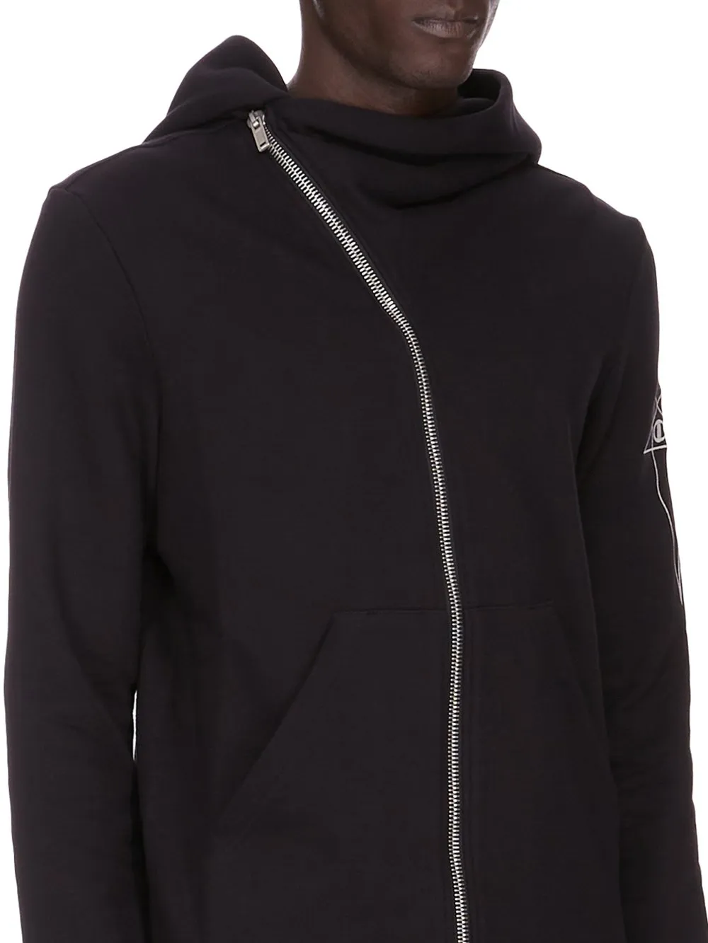 Champion X Rick Owens Mountain Hoodie In Black Compact Felpa Jersey