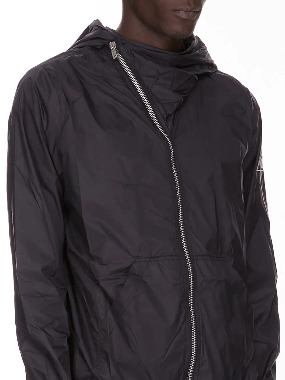 Champion X Rick Owens Mountain Hoodie In Black Light Nylon