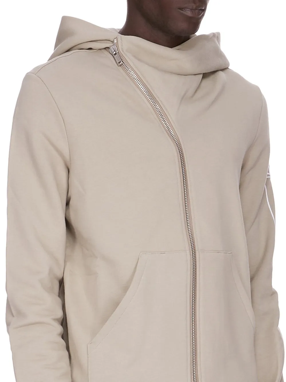 Champion X Rick Owens Mountain Hoodie In Pearl Compact Felpa Jersey