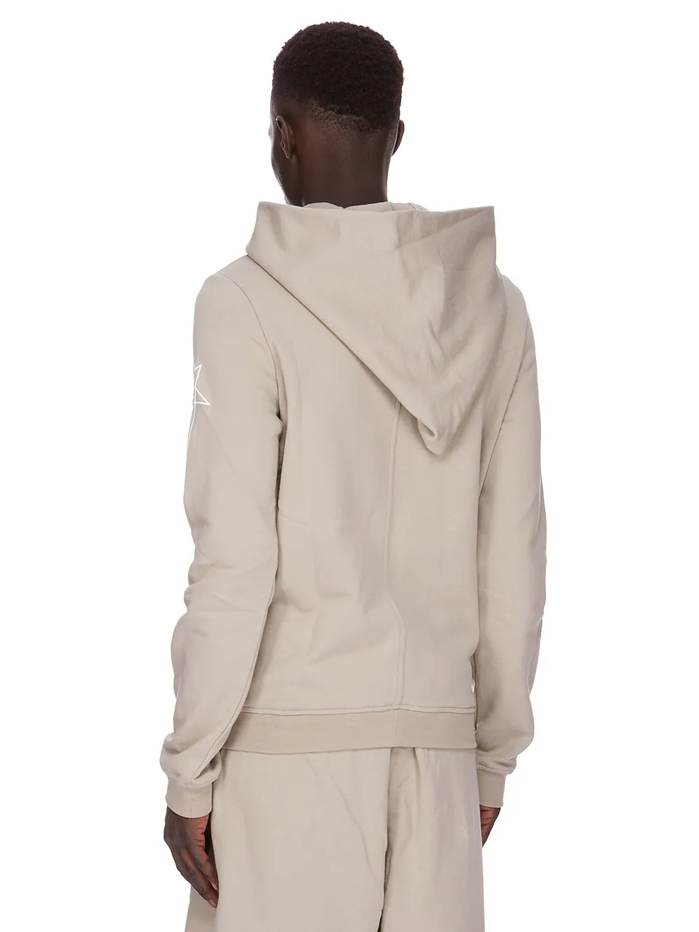 Champion X Rick Owens Mountain Hoodie In Pearl Compact Felpa Jersey