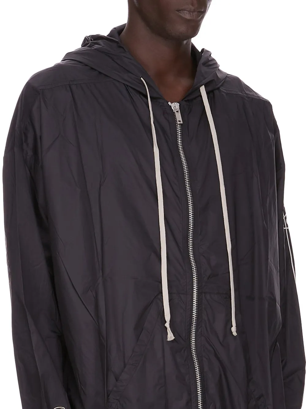 Champion X Rick Owens Jumbo Jason's Hoodie In Black Light Nylon