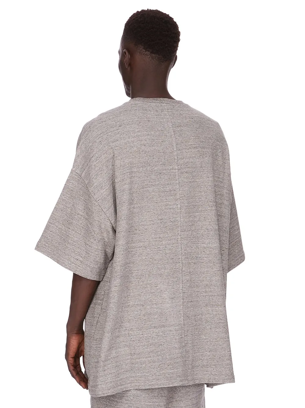 Champion X Rick Owens Tommy T In Grey Melange Melange Felpa Jersey