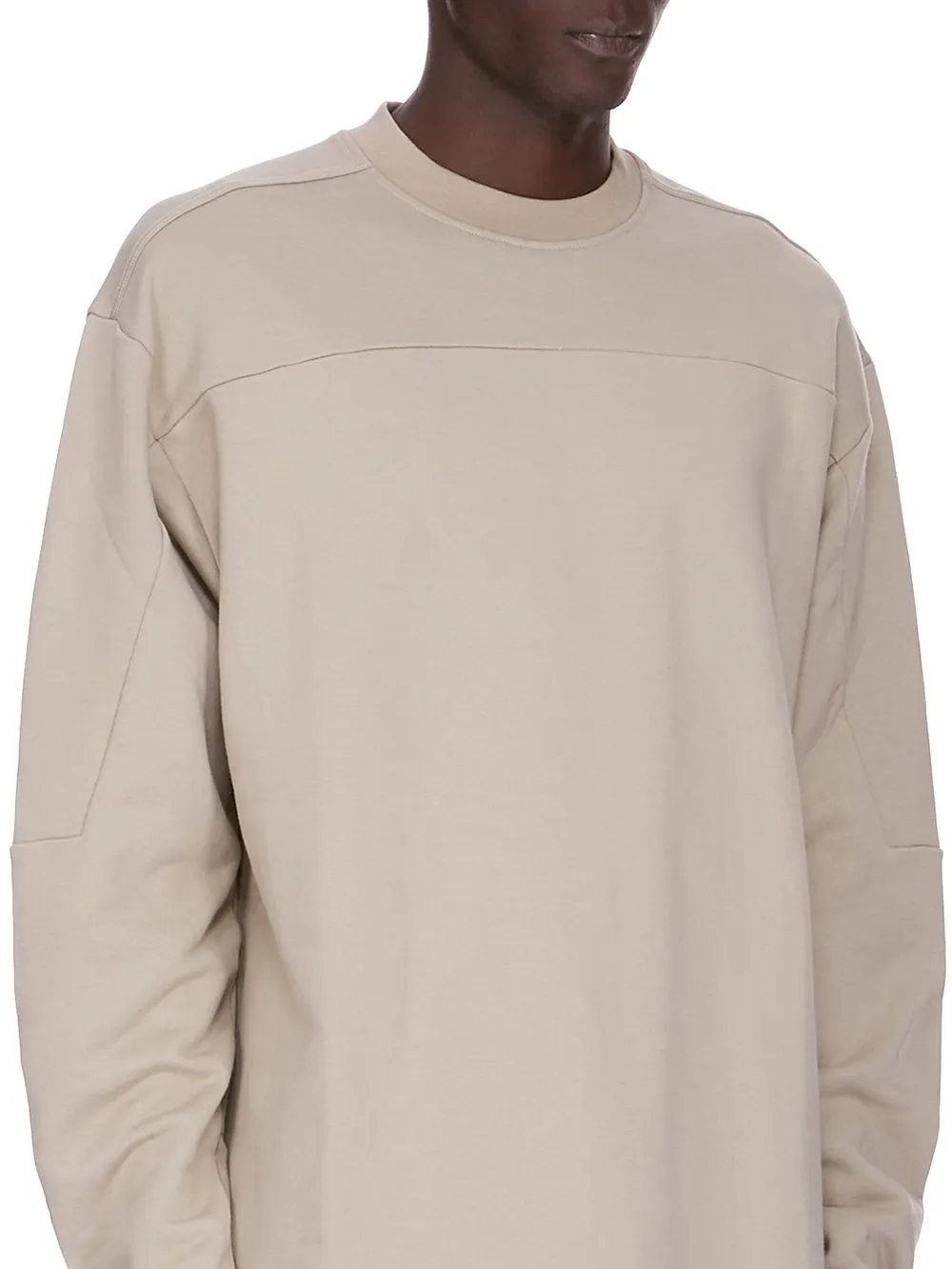 Champion X Rick Owens Girdered Sweat In Pearl Compact Felpa Jersey