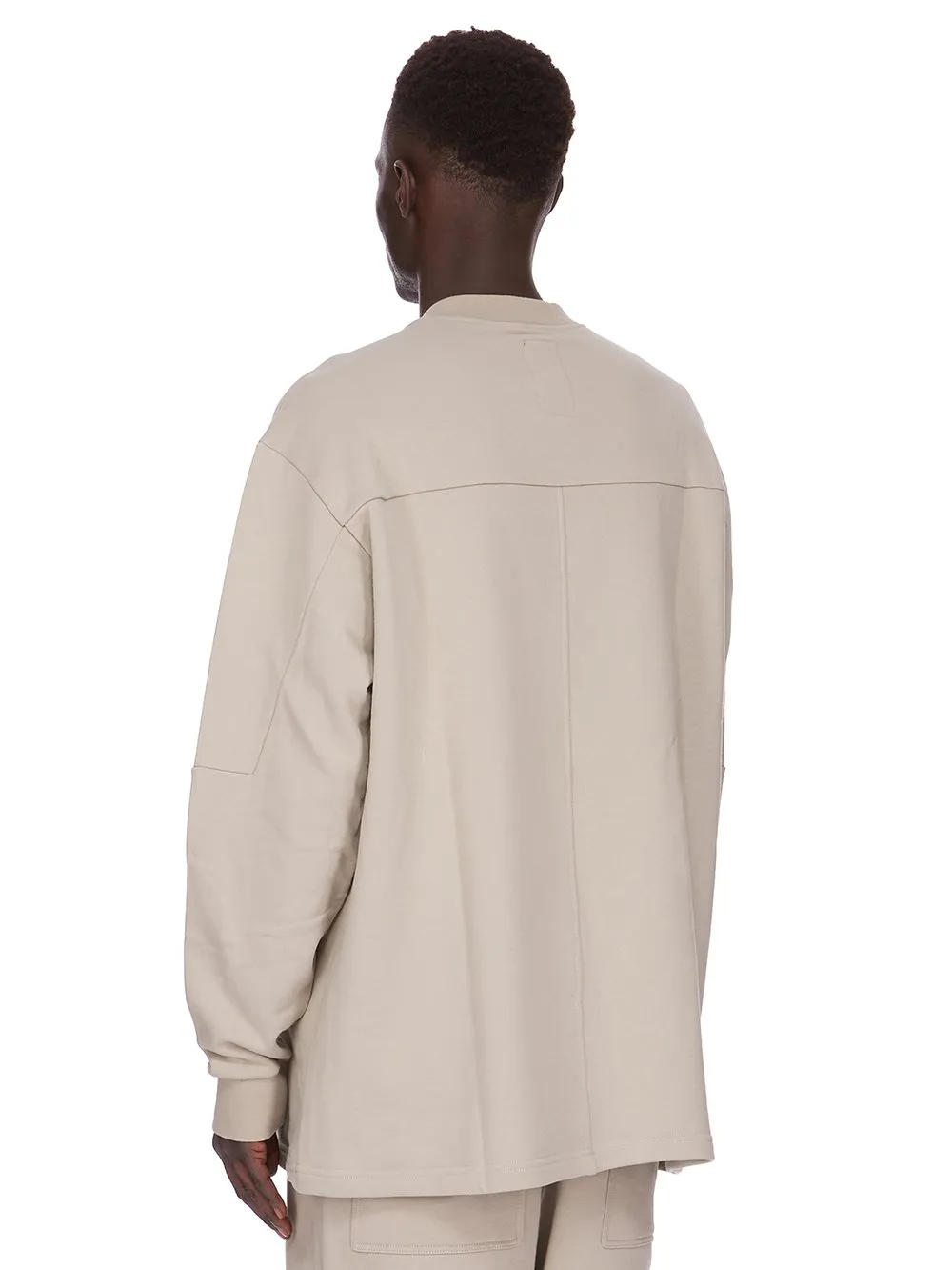 Champion X Rick Owens Girdered Sweat In Pearl Compact Felpa Jersey