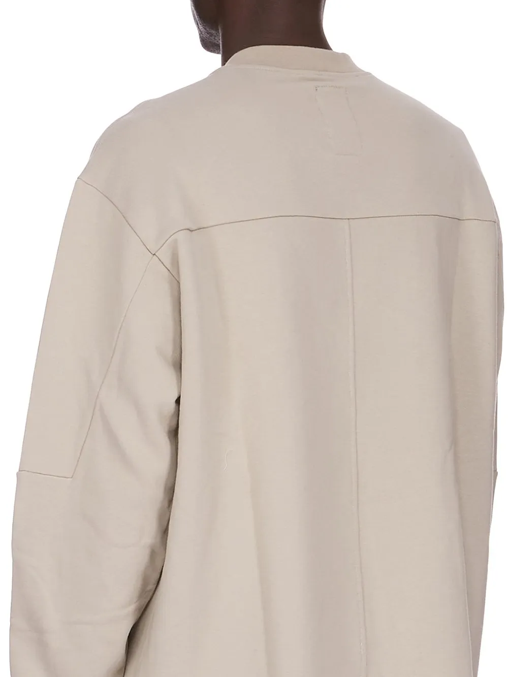 Champion X Rick Owens Girdered Sweat In Pearl Compact Felpa Jersey