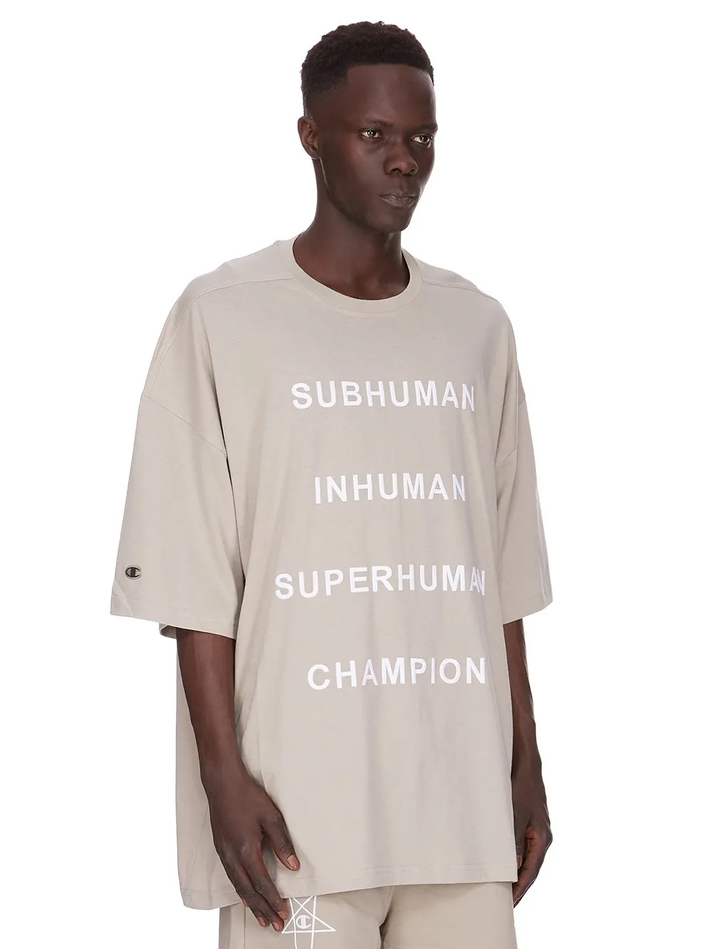 Champion X Rick Owens Tommy T In Pearl Cotton Jersey