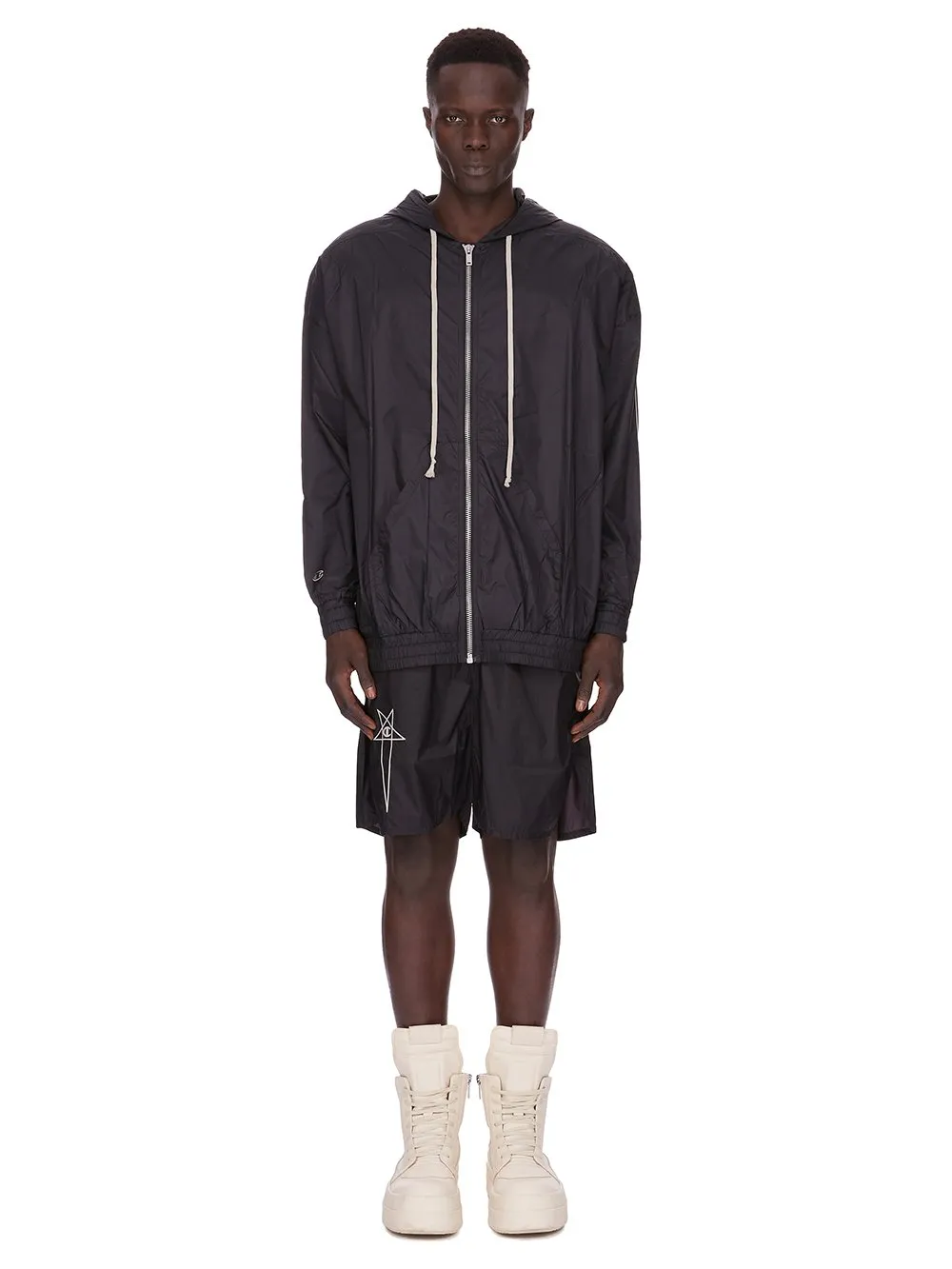 Champion X Rick Owens Shorts In Black Light Nylon