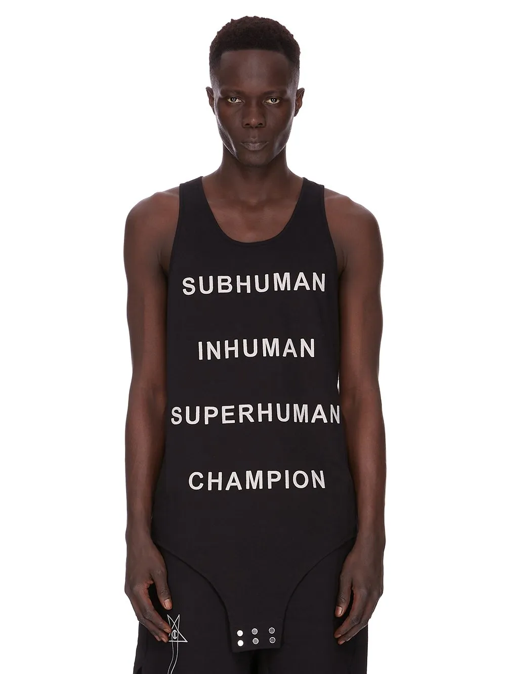Champion X Rick Owens Basketball Tank In Black Cotton Jersey