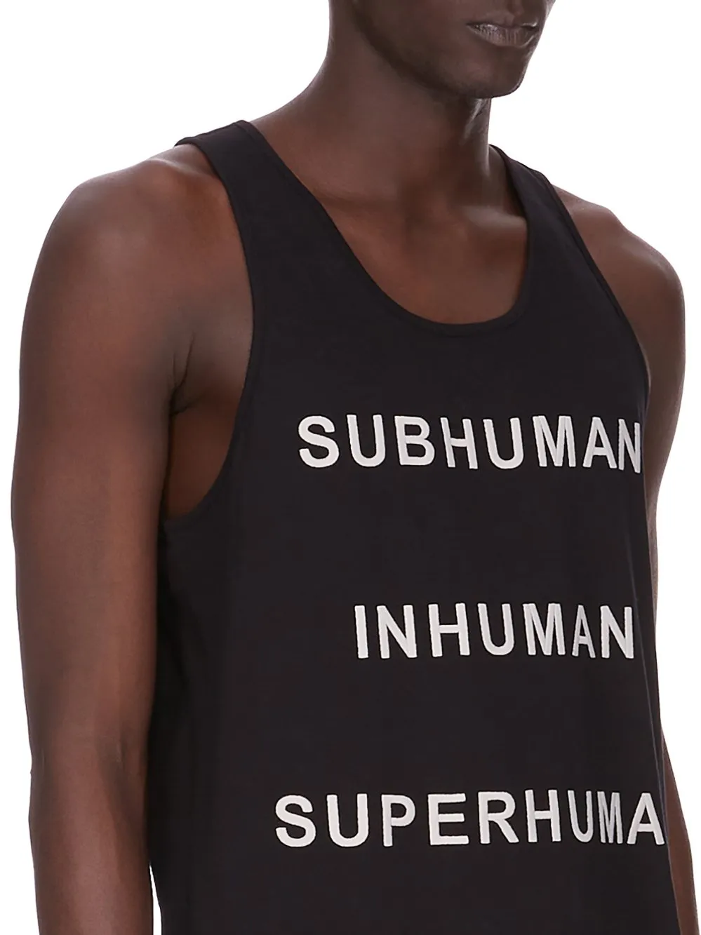 Champion X Rick Owens Basketball Tank In Black Cotton Jersey
