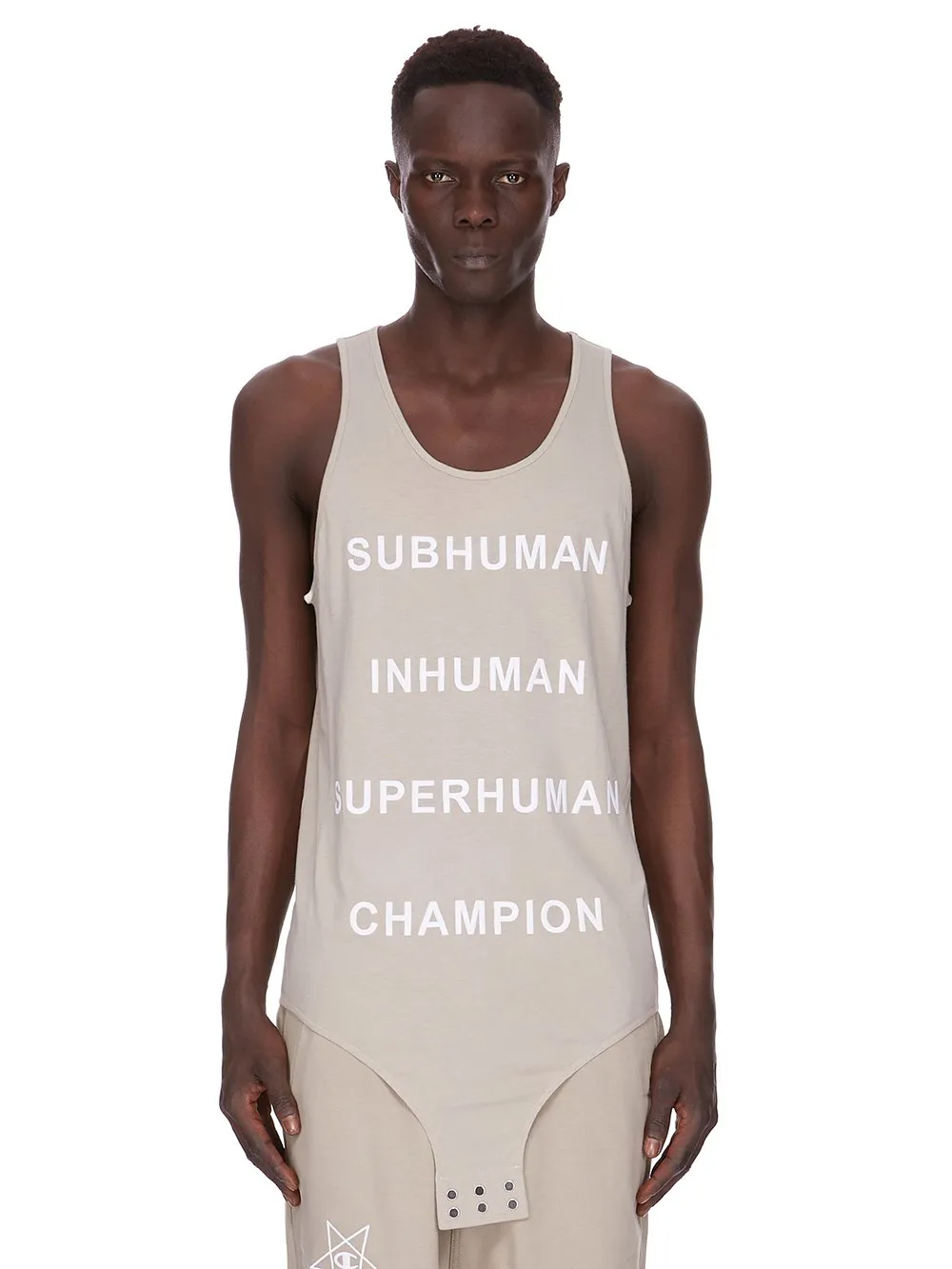 Champion X Rick Owens Basketball Tank In Pearl