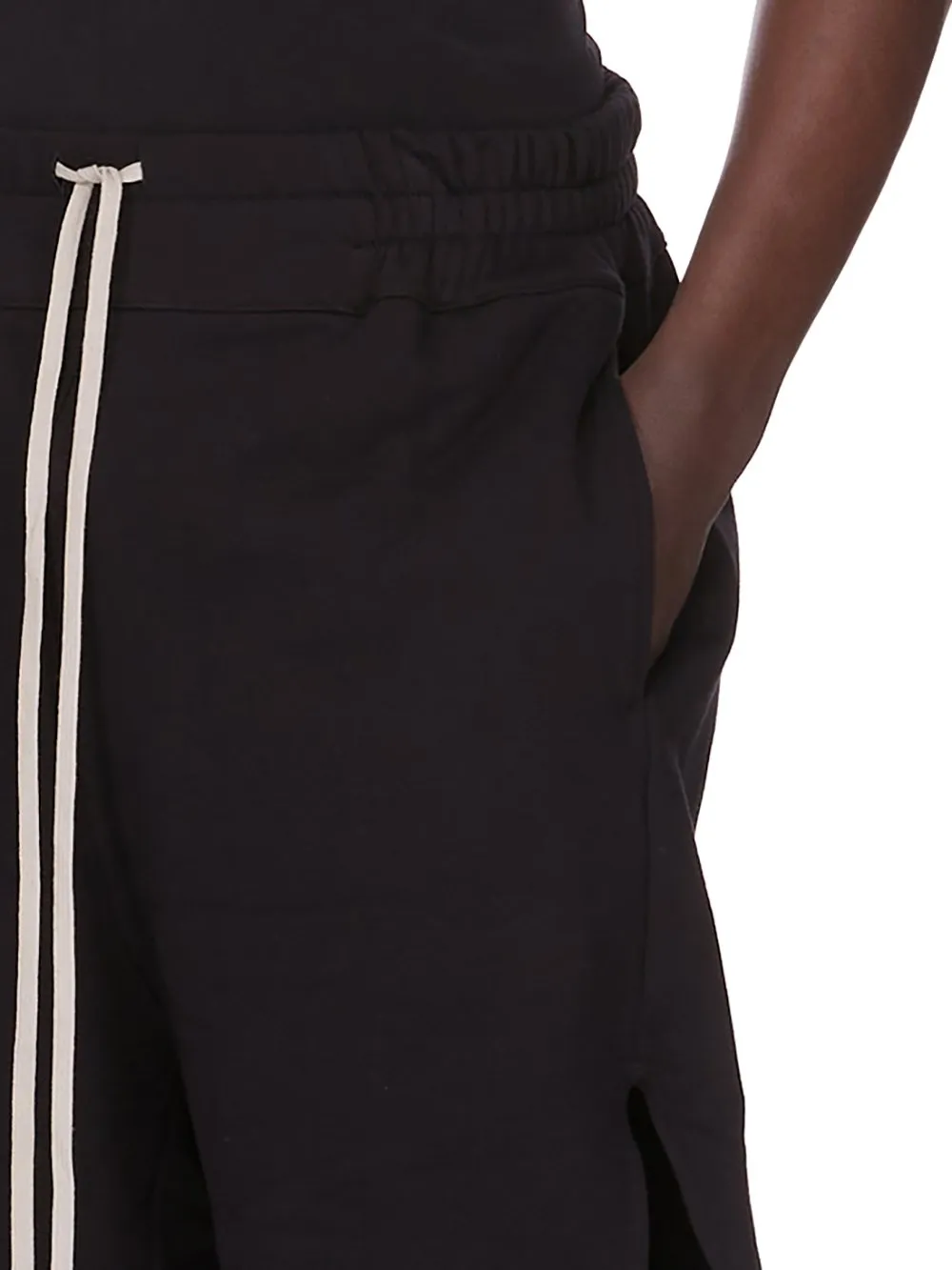 Champion X Rick Owens Shorts In Black Compact Felpa Jersey