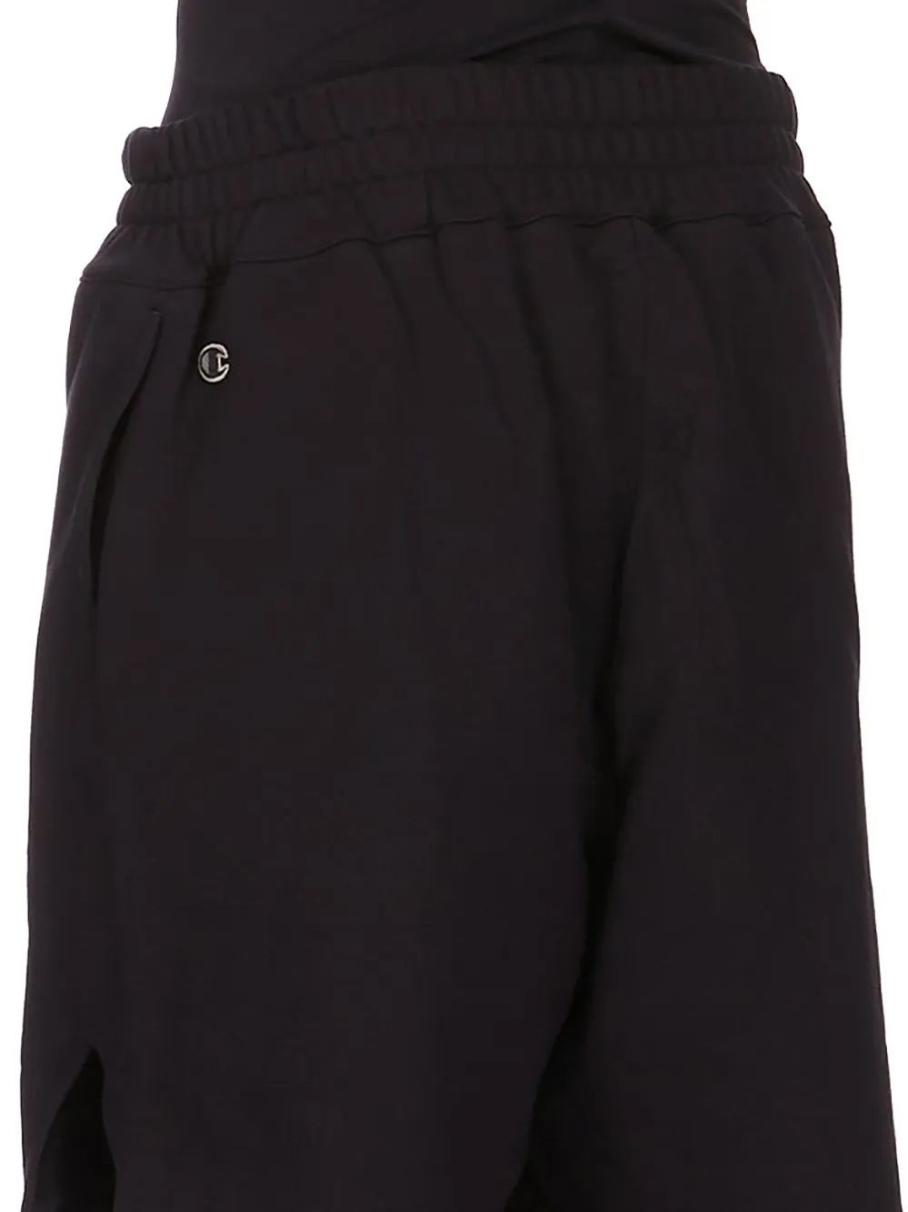 Champion X Rick Owens Shorts In Black Compact Felpa Jersey