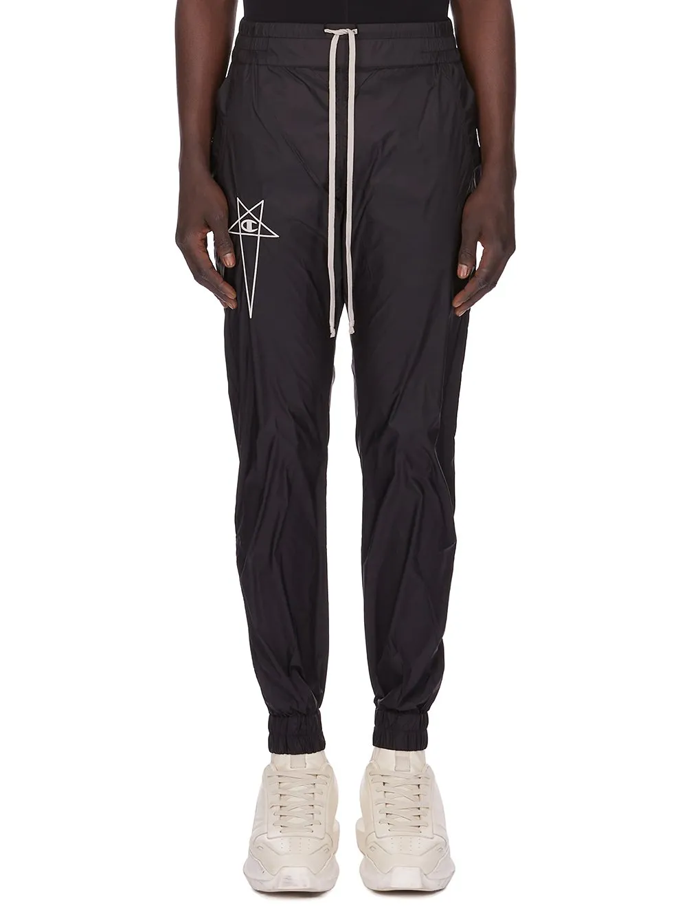 Champion X Rick Owens Joggers In Black Light Nylon
