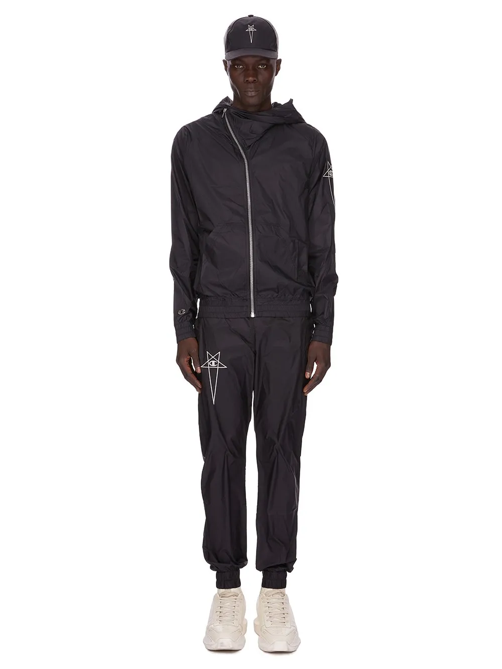 Champion X Rick Owens Joggers In Black Light Nylon